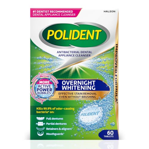 Polident Antibacterial Dental Appliance Cleanser Tablets, 60 Count