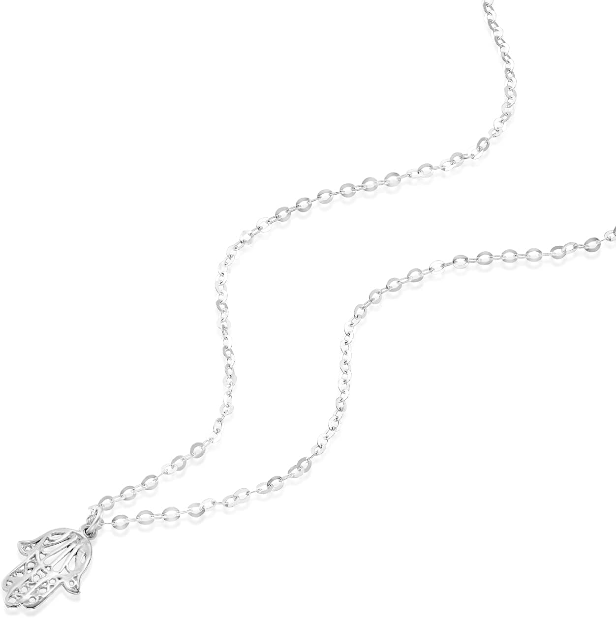 Filigree Hamsa Necklace – Sterling Silver, Gold or Rose Gold, Lucky Protection Jewelry 16–18” - Image 3