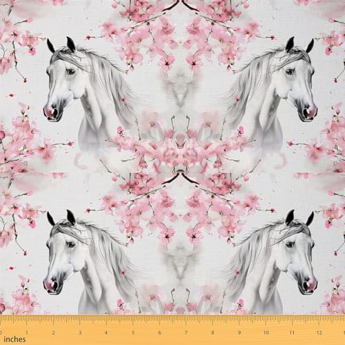 Tissu d'ameublement pour chaises 92x150cm tissu projets bricolage cheval fleurs