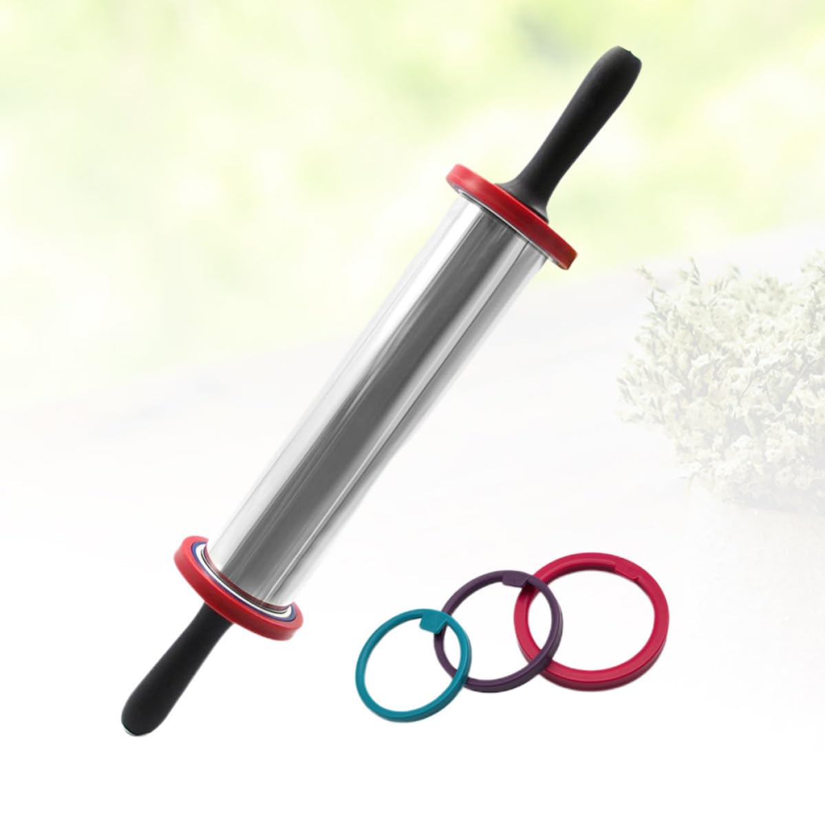 HEALLILY Rodillo Ajustables de Anillos con Acero Inoxidable Pulgadas de 11 de Grosor Antiadherente, Adecuado para Amasar Masa y Fondant Cocina