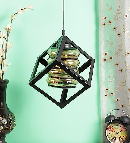 Image of DECOHOME Hanging Bell Pendant Light Lamp Black.