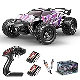 Womaqu Pinkes ferngesteuertes Auto für Mädchen, 1:18 schnelles RC Auto für Mädchen mit 40+ km/h, 4WD Offroad RC Truck, inkl. 2 wiederaufladbare Akkus, Geschenk für Mädchens ab Jahren