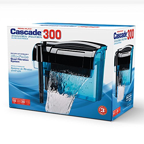 Image of Penn-Plax Cascade 300 Power Filter - Hang-On Filter with Quad Filtration - Great for Freshwater and Saltwater Setups