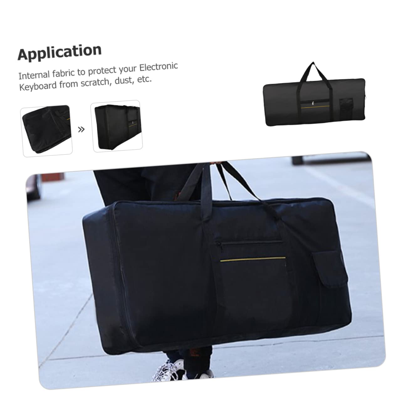 Borsa Custodia Nero 61 Tasti per Tastiera Elettronica Oxford Design Elegante Usabile come Borsa a Tracolla o Zaino