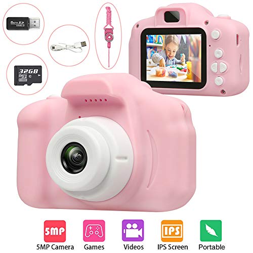 Kids Digital Camera, HOOGC Toy Gifts for 3-10-Year-Old Children, Mini Rechargeable Children Camera.Child