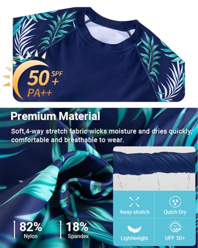 Daci Women Two Piece Rash Guard Long Sleeve Swimsuits UV UPF 50+ Swim Shirt Bathing Suit with Boyshort Bottom - Image 5