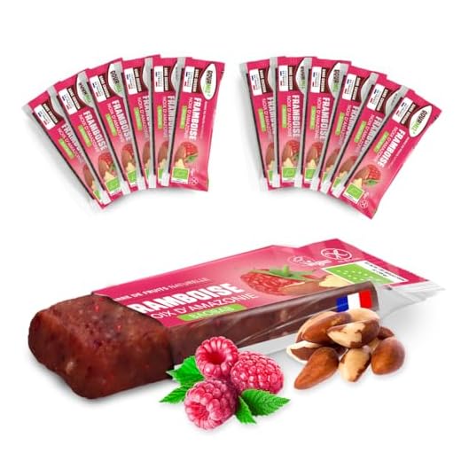 Barrette alla frutta Gourmiz - 12 x 35gr, barretta energetica biologica, lampone, noce amazon, datteri, snack vegani, sport, senza glutine, snack gourmet, senza zuccheri aggiunti