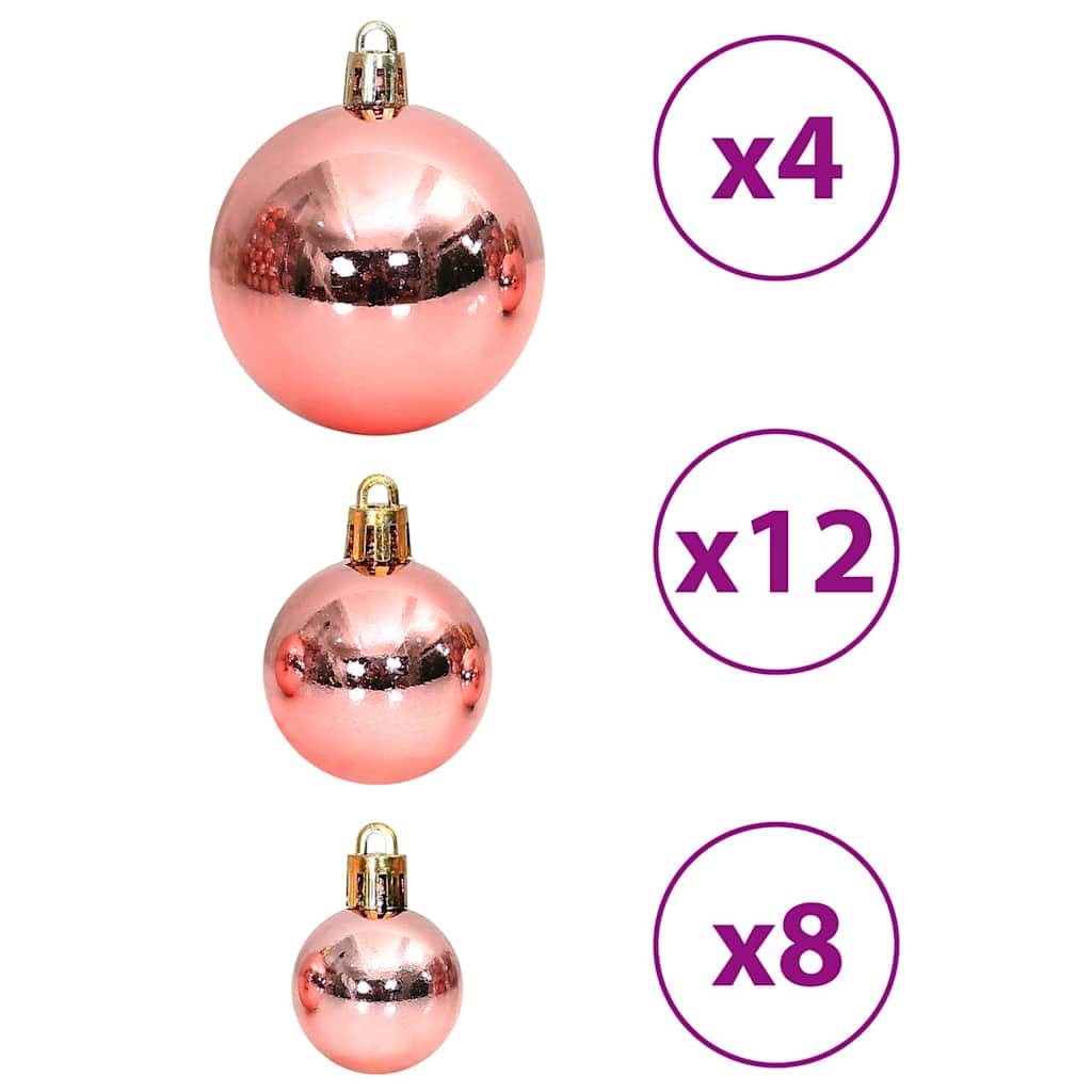 Weihnachtskugeln 100 STK Rosa und Rose Polystyrol Kugeln 3 4 6 cm matt glitzernd glänzend hohl Christbaumschmuck für Tannenbaum Zweig Dekor Advent Wohnzimmer Festtag