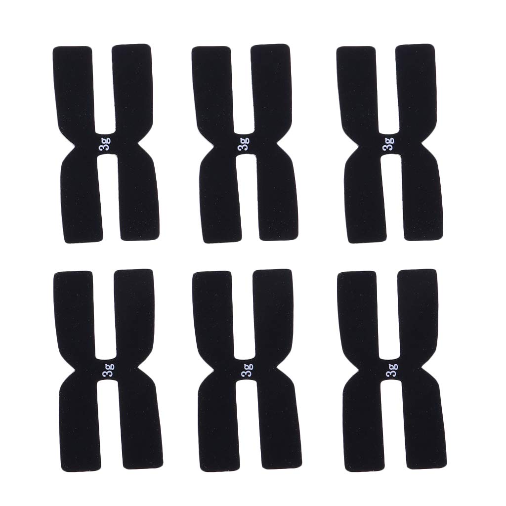 Milageto 6Pcs PRO Badminton Racchetta da Tennis Peso E Bilanciamento Strisce in Silicone 3g a Forma di H. - Nero