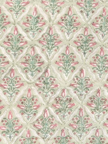 Image of Firdaus 100% Cotton Reversible AC Comforter Blanket Quilt Razai | Winter Summer All Season Dohar | Skin-Friendly Bedding | Handblock Printed Gift for Home Decor | Jaipuri Single Bed Comforter