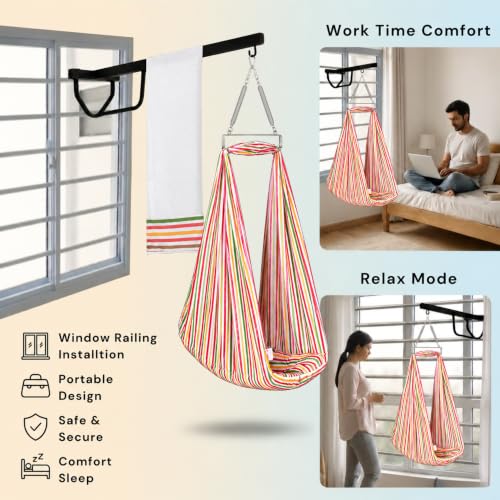 Image of VParents Sleeping Essentials Set with Mosquito Net, Spring & Metal Window Hanger (Red)