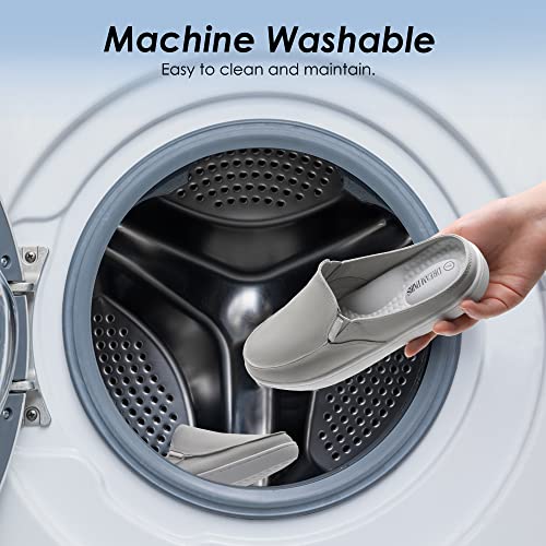 Dream Pairs Women's Mules Grey Shoes Slip On Indoor Outdoor Lightweight Breathable Non-Slip Walking Shoes Size 8.5,Sdml2211W #TOP3