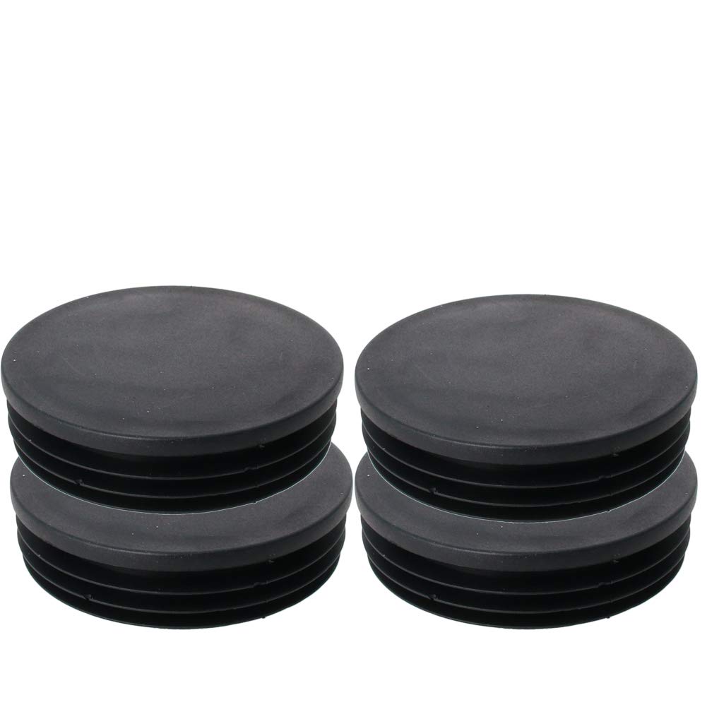 MroMax Tappo per tubo in plastica da 100 mm di diametro, tappi terminali rotondi per corrimano, canale delle scale, ringhiera, tubo nero, 4 pezzi