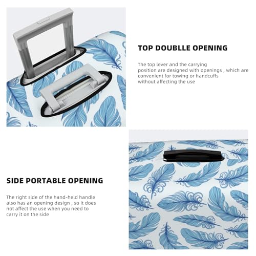 Travel Luggage Cover - Blue Feather Washable Suitcase Covers Protector Fits 18-32 Inch Luggage3