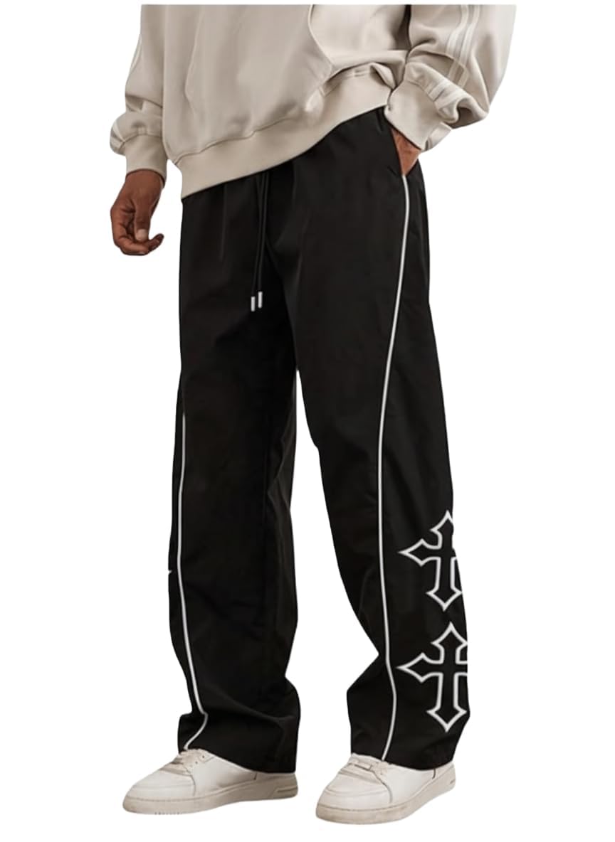 Amazon.com: QJQ Men's Y2K Baggy Sweatpants Parachute Pants Wide