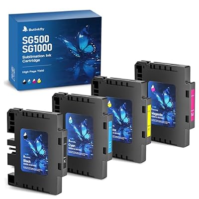 Butinkfly 2026 3.09 Sublimation Ink Cartridge Compatible with Sawgrass SG500 SG1000 Printer All Versions | No Grid Lines Guaranteed | High-PerformanceInk(4 PK, B/C/M/Y)
