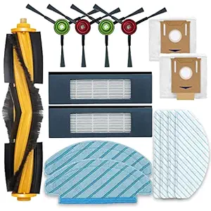 HUIZHEN Spare Accessories for Yeedi Vac/Vac Station/Vac Max/Vac 2 Pro Robotic Vacuum Cleaner Replacement Parts Kit, Main Roller Brush Side Brush Hepa Filter Mop Pad Disposable mopping Pad Dust Bag