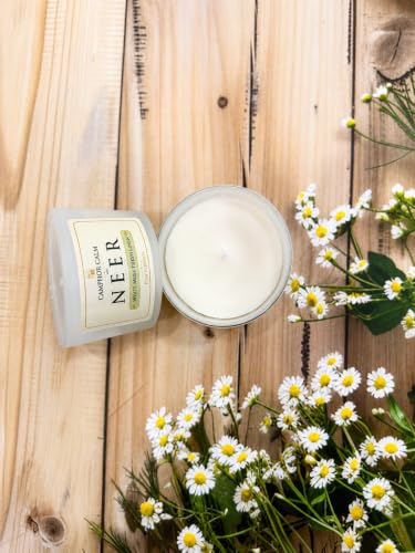 Image of Neer | Camphor Infused Soy Wax Scented Candle | White Musk & Fresh Linen Fragrance | Luxury Home Fragrance Candle | Long Burning