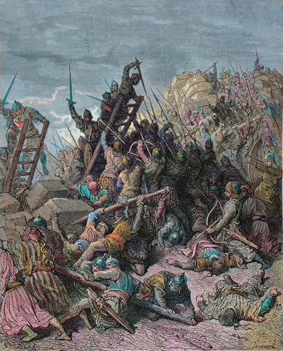 Lienzo l'assedio di Tolemaide de Gustave Doré pintura clásica ideal para regalo cul
