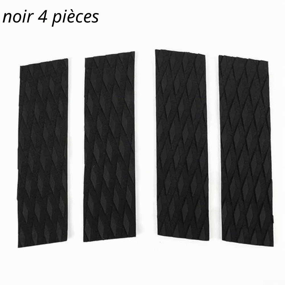 Lot de 4 tapis de planche de surf antidérapants en EVA résistant à l'eau pour une meilleure sécurité sur les planches de surf et longboards (blanc)