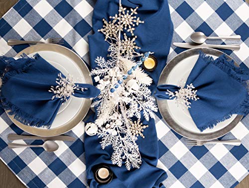 Dii Buffalo Check Collection, Classic Farmhouse Tablecloth, Tablecloth, 60X104, Navy & Cream #TOP6