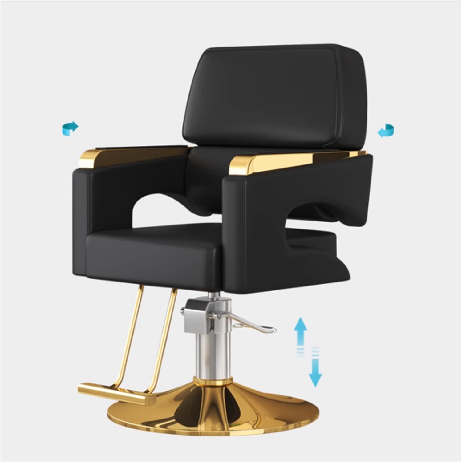 Leistungsstarker hydraulischer Friseurstuhl, höhenverstellbar, um 360 ° drehbar, ideal für Salon und Spa, Beauty-Ausrüstung, Make-up, Haarstylistenstuhl