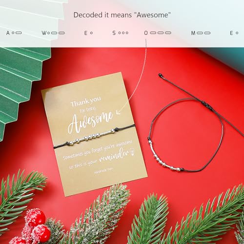 30 Sets Christian Morse Code Bracelets Bulk Religious Inspirational Bracelets with Thank You Cards for Women4