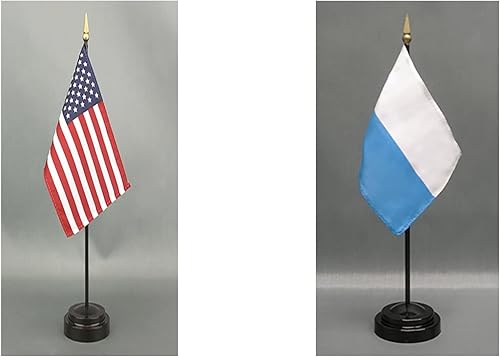 Miniatura 64 de Juego de banderas de escritorio de Afganistán, hecho en Estados Unidos, de rayón de 4 x 6 pulgadas, escritorio de oficina y pequeñas banderas