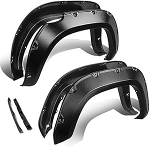 Compatible with Tacoma Pocket-Riveted Style ABS Thermo Plastic Side Fender Wheel Flares (Matte Black)