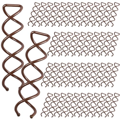 FANDAMEI 50PC Spiral Hair Pins Set Spin Pins Spiral Bobby Pins for Girls Women and Kids Non-Scratch Round Clip & Bun Twist Stylish Bun Bobby Pins Premium Spin Pins for Hair Brown