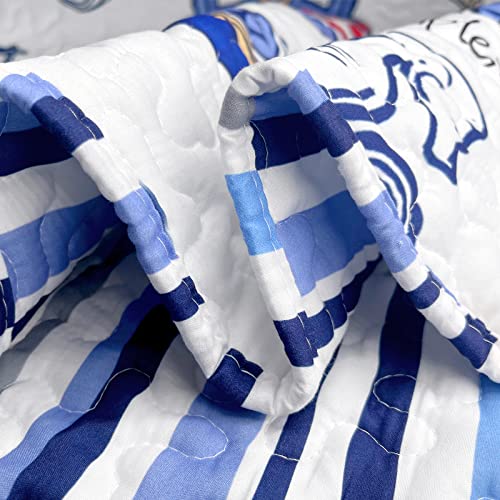 Mocaletto Luxury 3 Piece King Size Ocean Quilts, Elegant&Reversible Sea Quilt Set Bedding Set with Pillow Shams, Nautical Bedspread, Lightweight Microfiber King Size Coverlet(Sail,106 * 92 inches) - Image 5