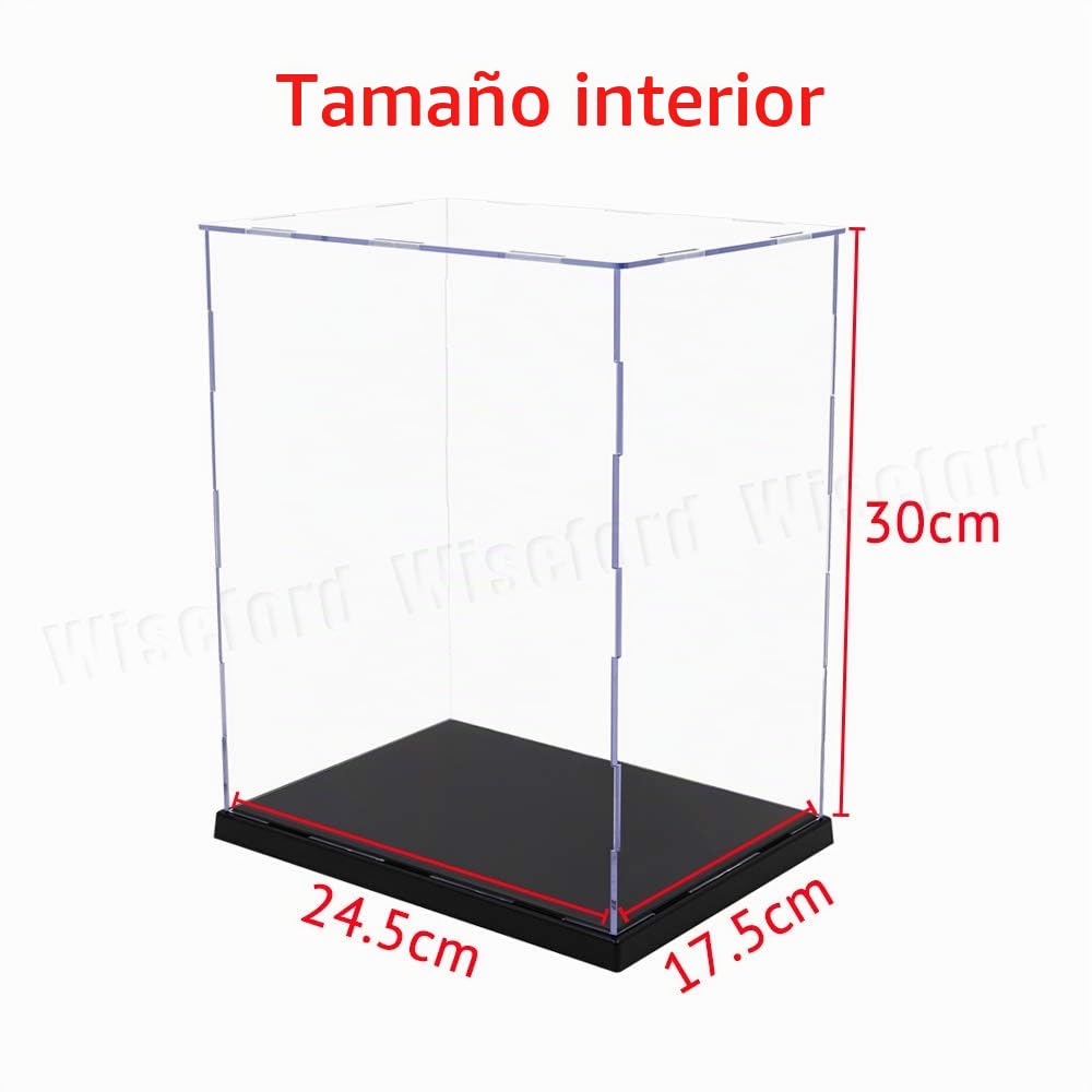Acrílico Vitrina Cristal (24,5 x 17,5 x 30 cm) para Figura 1/6, Caja Metacrilato Expositor para Colecciones