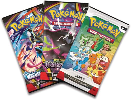 Pokémon-Sammelkartenspiel: Illustrations-Kollektion Erste Partner: Serie 3 (3 Promokarten, 2 Boosterpacks und 1 Stickerbogen) – Ansicht 5