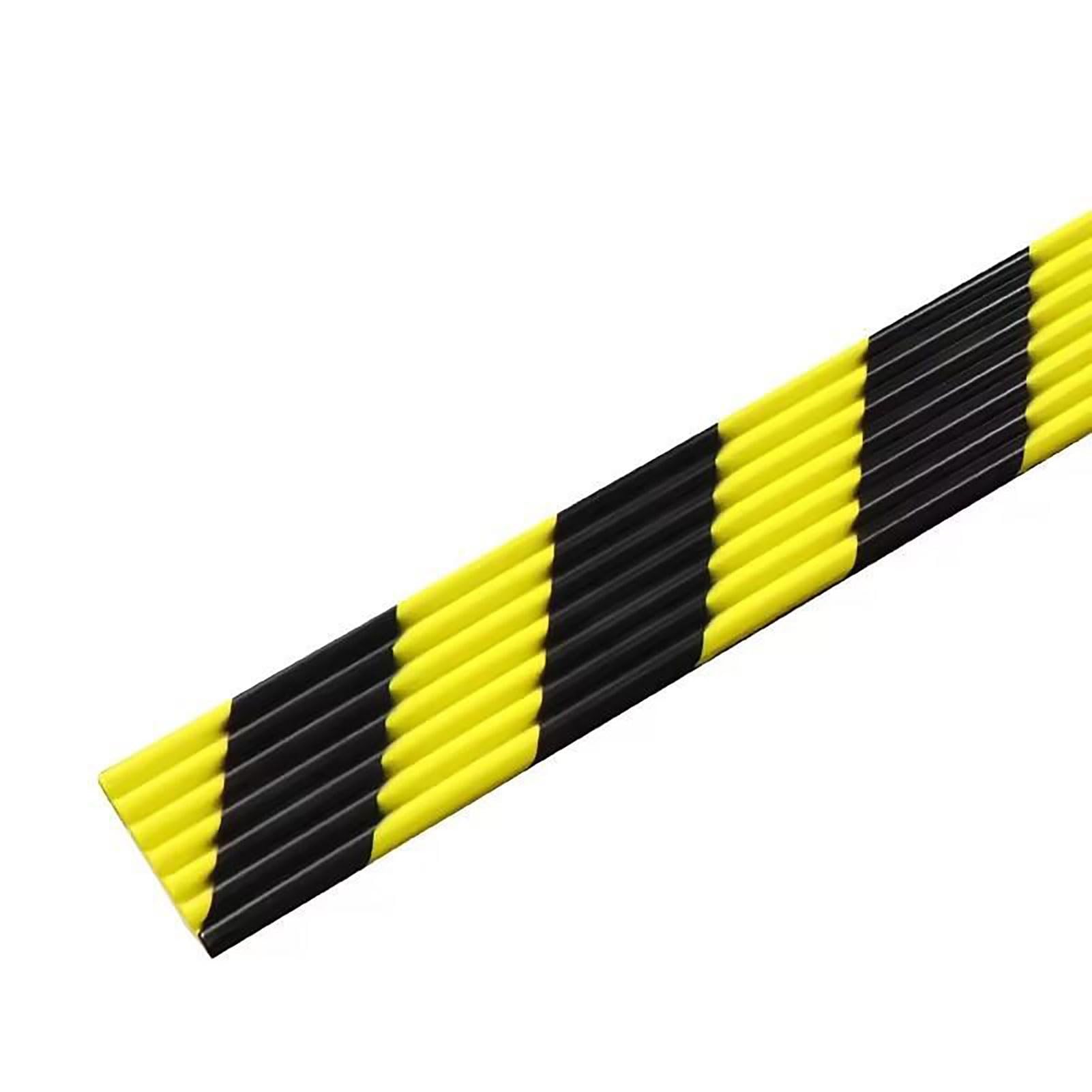 39" Foam Edge Protector, High-Visibility Self Adhesive Corner Guards With Black Yellow Stripes, Foam Safety Edge Protection Bumpers For Wall, Stair, Garage, Warehouse(Wave-shaped,10PCS)