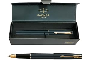 Parker Jotter XL Fountain Pen - Matte Black with Gunmetal Trim, Fine Nib