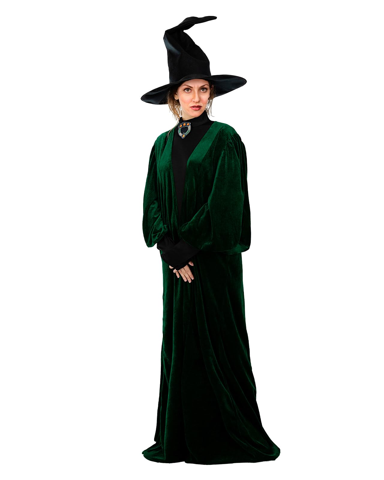Funidelia Disfraz Oficial de Profesora McGonagall Harry Potter para Mujer con vestido, túnica y sombrero, Traje de Hogwarts para Adulto, Disfraces de Carnaval, Halloween y Fiestas – Talla S - M