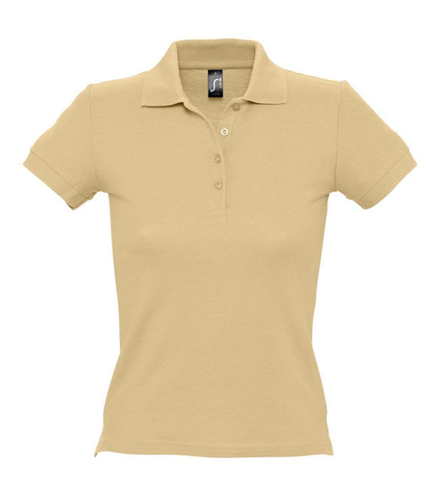 SOL'S Womens People Cotton Pique Polo Shirt Sand S