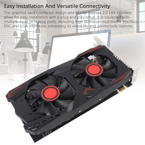 Image of Yunir GTX550TI Graphics Card,6GB GDDR5 192Bit Gaming Video Card,PCI Express 2.0 16X Interface, HDMI, DVI, VGA, Double Fan, Computer Video Card for Working Gaming