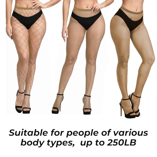 Image of Buauty Black Fishnet Stockings for Women, Fishnet Tights Plus Size One Size Fit All