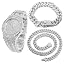 Platinum Plated Watch + 2 Chains Set