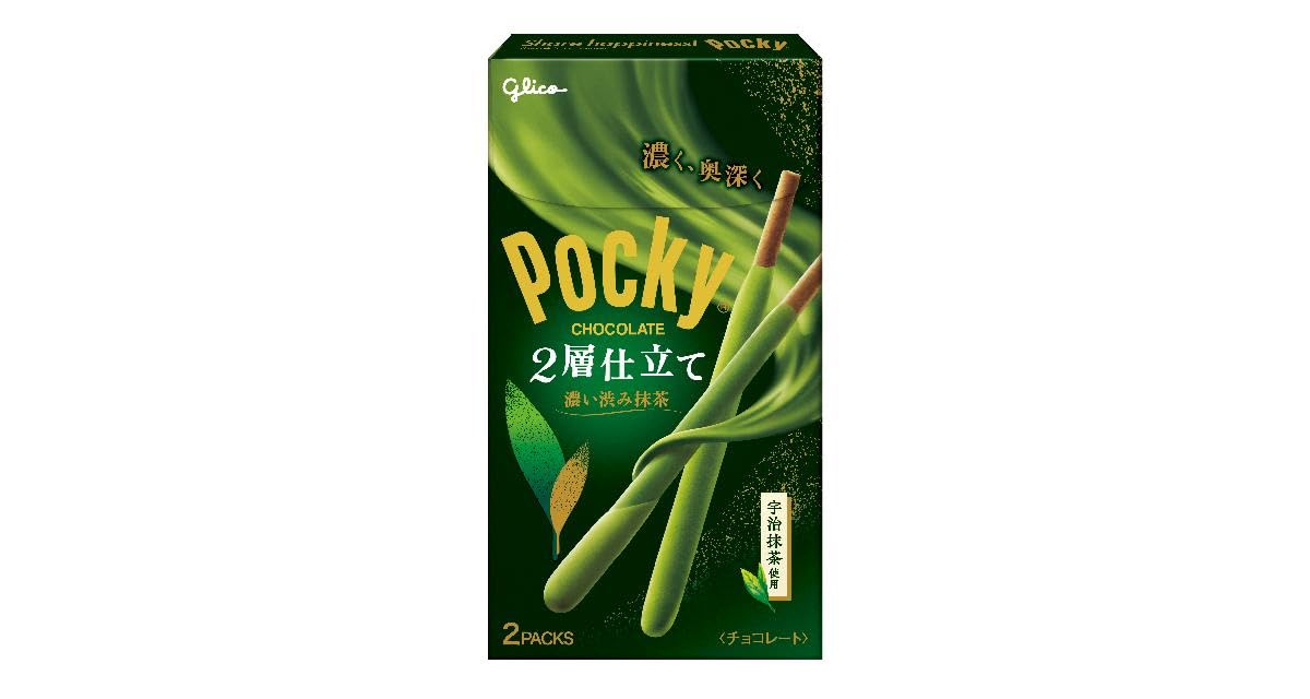 Amazon.co.jp: 江崎グリコ ポッキー 2層仕立て 濃い渋み抹茶 江崎