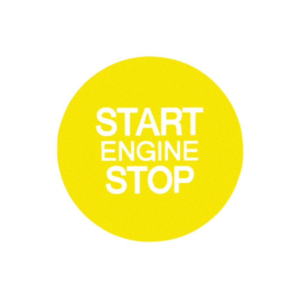 4R Quattroerre.it 17161 Start Engine Stickers for Alfa Giulia Stelvio and Tonale, Yellow, Set of 2