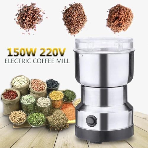 Image of Grinder Machine for Kitchen Small, Stainless Steel, High Speed Dry Grinder for Nuts, Spices, and Coffee Beans, Portable Electric Grinder, Small Mixer Grinder