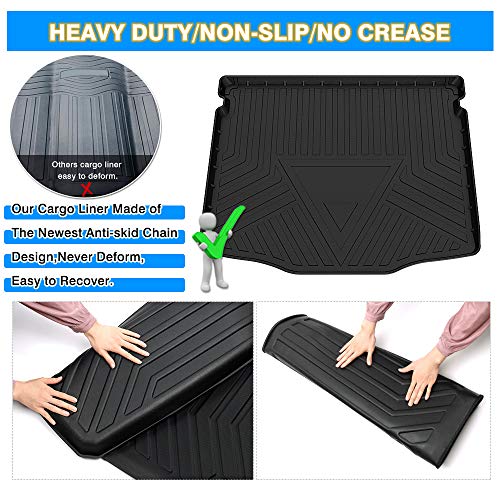Cartist Compatible With Cargo Liner Ford Escape 2020 2021 2022 2023 All Weather Rear Trunk Liner Mat Waterproof Tpe 3D Black #TOP5