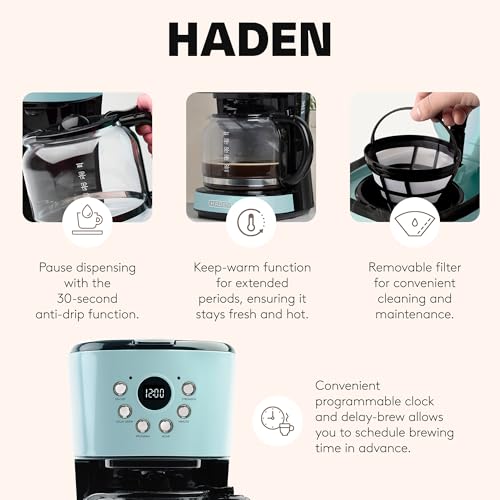 HADEN 12 Cup Programmable Coffee Maker