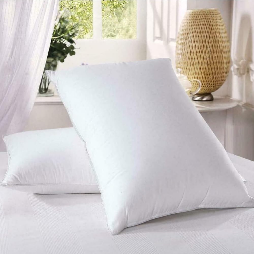 Kiswa collection Duck Feather Down Pillows Hotel Quality Extra Soft Bed Pillow 100% Cotton Cover Comfortable Luxury Sleep Support Pillow Side Back Sleepers