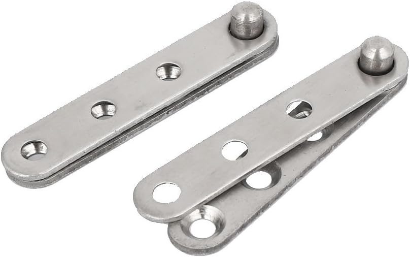 Aexit 60mm Length Shelf Brackets & Supports Metal 360 Degree Rotable Door Pivot Hinges Silver Tone Brackets 20 Pcs