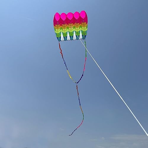 HFLY Kite 4SQ.M. Piloto de mosaico inflable suave con cola larga para adultos Ripstop nailon colorido levantador cometas