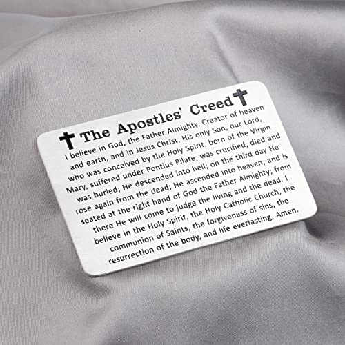 Gzrlyf The Apostles Creed Wallet Card I Believe in God Christian Engraved Wallet Insert Christian Prayer Gifts Religious Gift(Apostles Creed Wallet Card)4