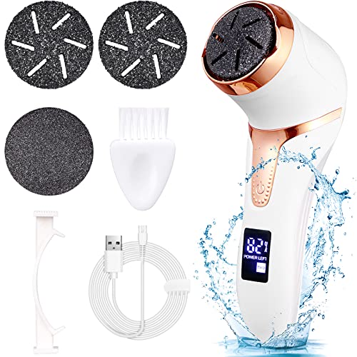 Rapeuse Pieds Electrique，Outil de Meuleuse de Pied électrique， IPX7 Etanche,USB Rechargeable 1200 mAh Lime à Pied Pédicure, 3 têtes de Ponçage de Rechange